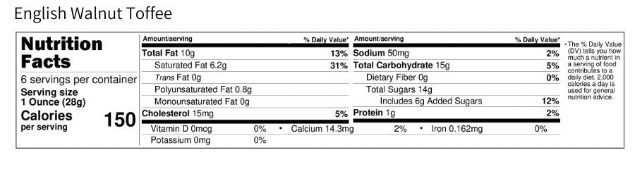 English Walnut Toffee 6 oz
