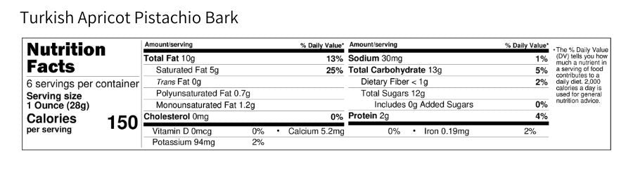 Turkish Apricot Pistachio Bark 6 oz