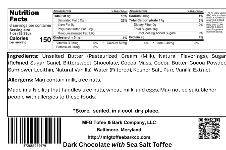 Dark Chocolate with Sea Salt Toffee