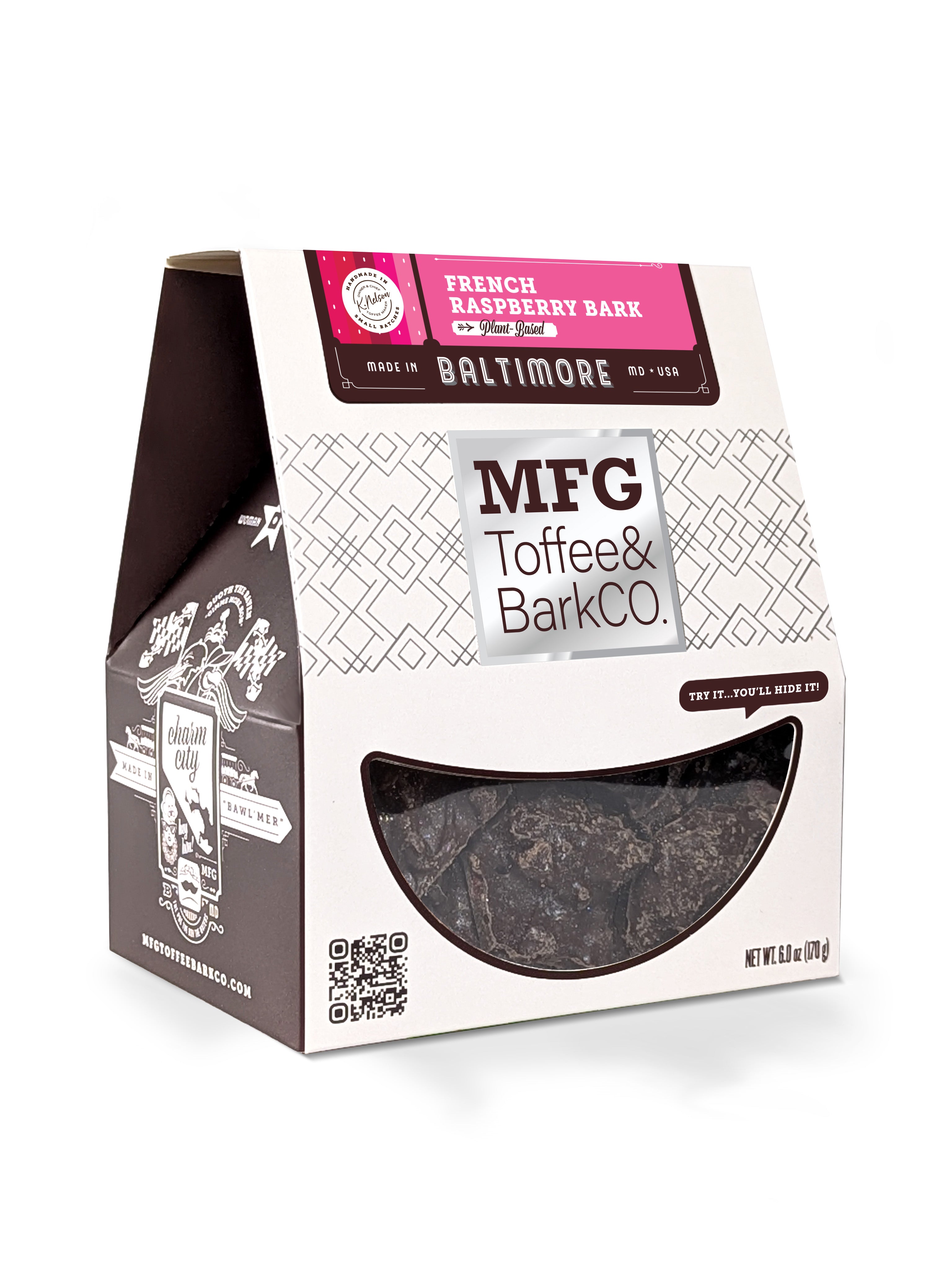 Plant Based French Raspberry Bark 6 oz – MFG Toffee & Bark