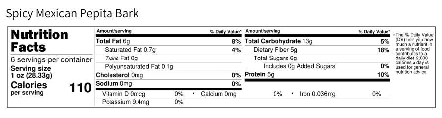 Plant Based Spicy Mexican Pepita Bark 6 oz