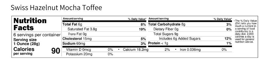 Swiss Hazelnut Mocha Toffee 6 oz